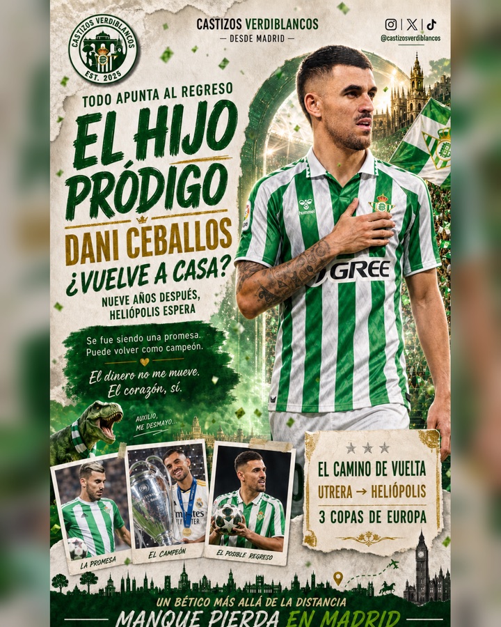 Publicación de Castizos Verdiblancos sobre Dani Ceballos